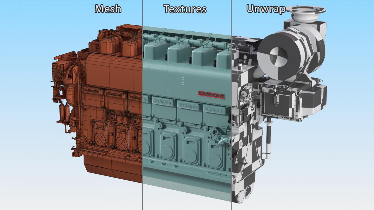 3D model Engine Yanmar 6EY26W