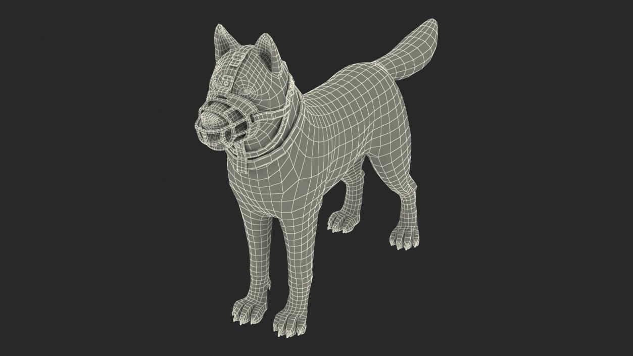 Husky in a Baskerville Muzzle 3D model