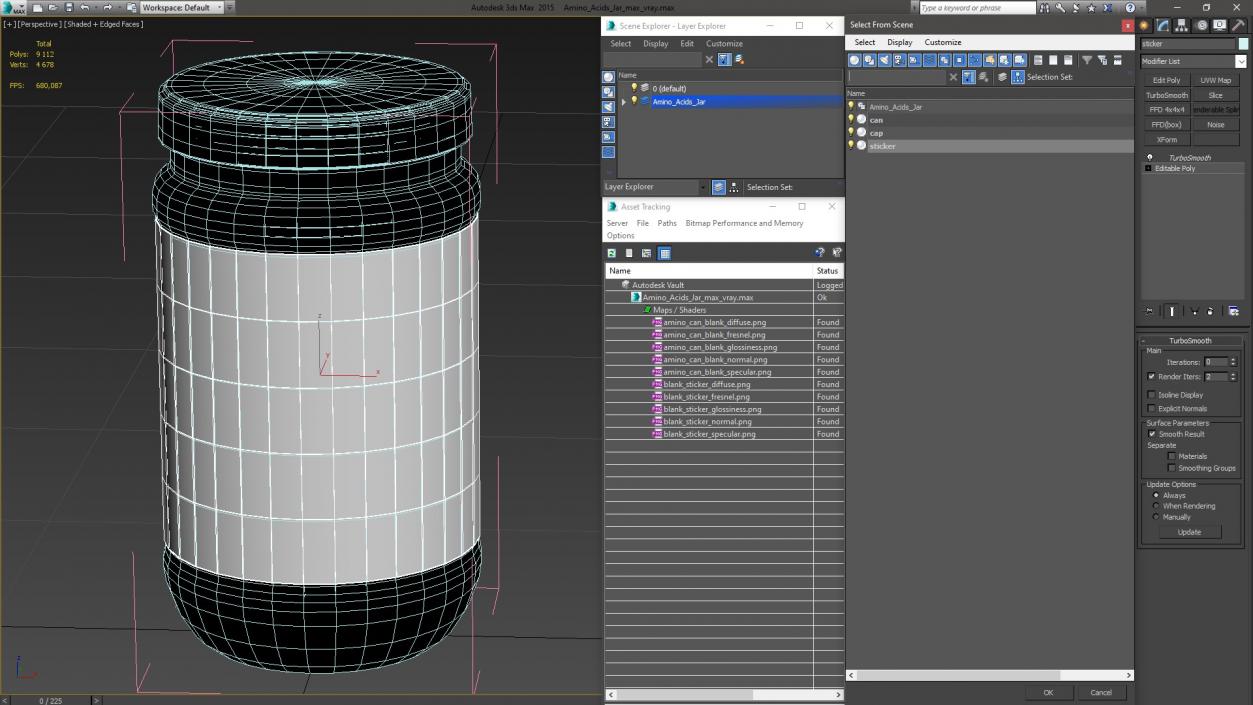 3D model Amino Acids Jar