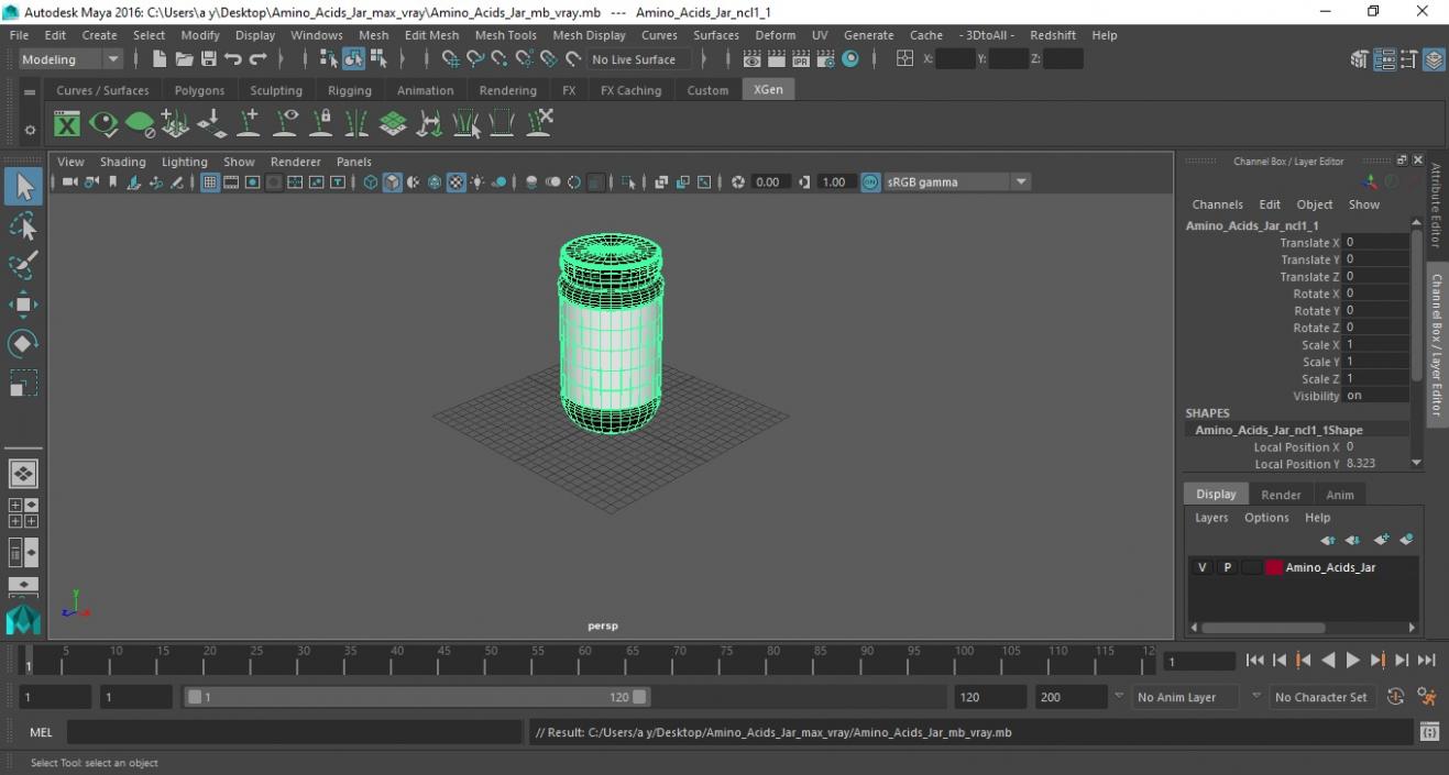 3D model Amino Acids Jar