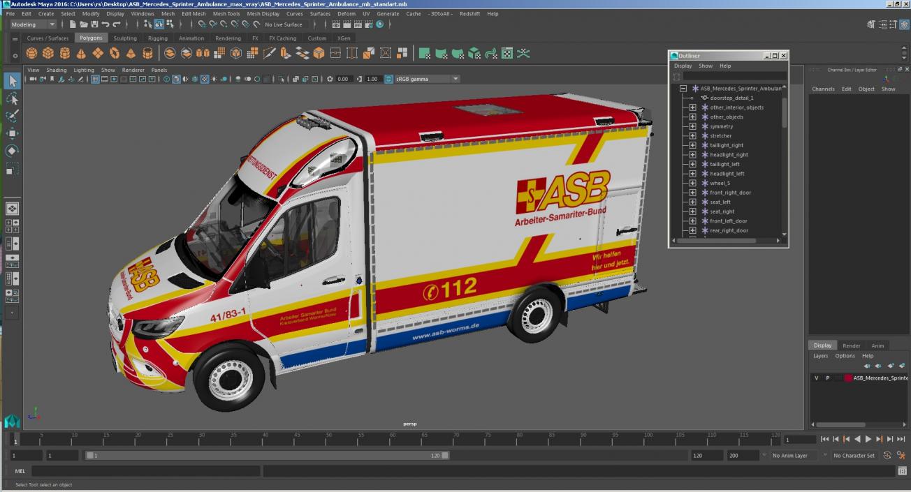 3D ASB Mercedes Sprinter Ambulance