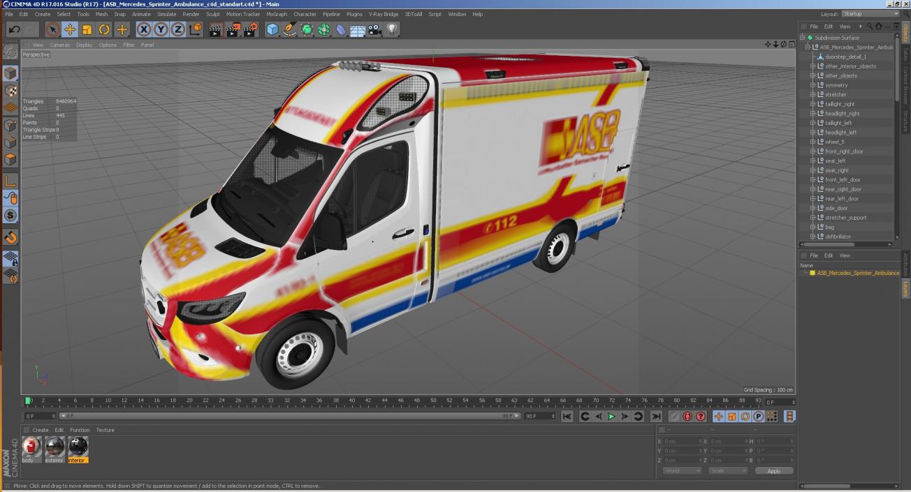 3D ASB Mercedes Sprinter Ambulance