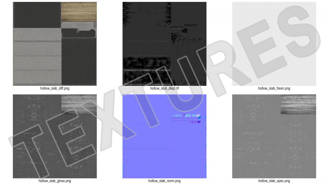 3D model Hollow Core Concrete Slab