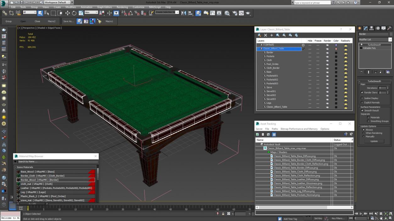 Classic Billiard Table 3D