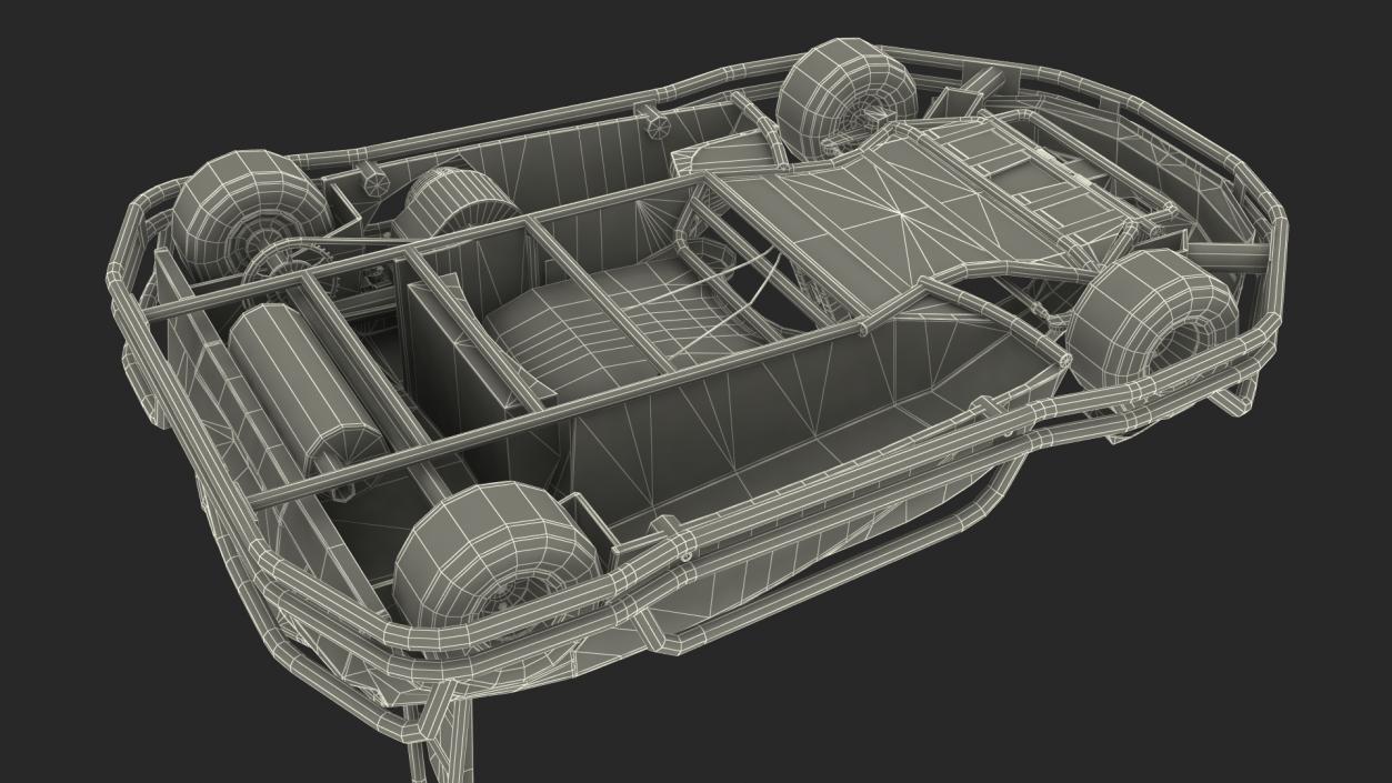 3D Petrol Powered Kart with Roll Bar model