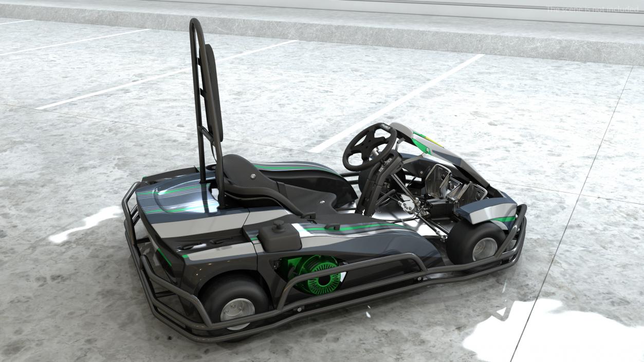 3D Petrol Powered Kart with Roll Bar model