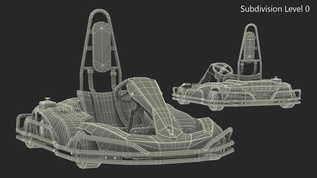 3D Petrol Powered Kart with Roll Bar model