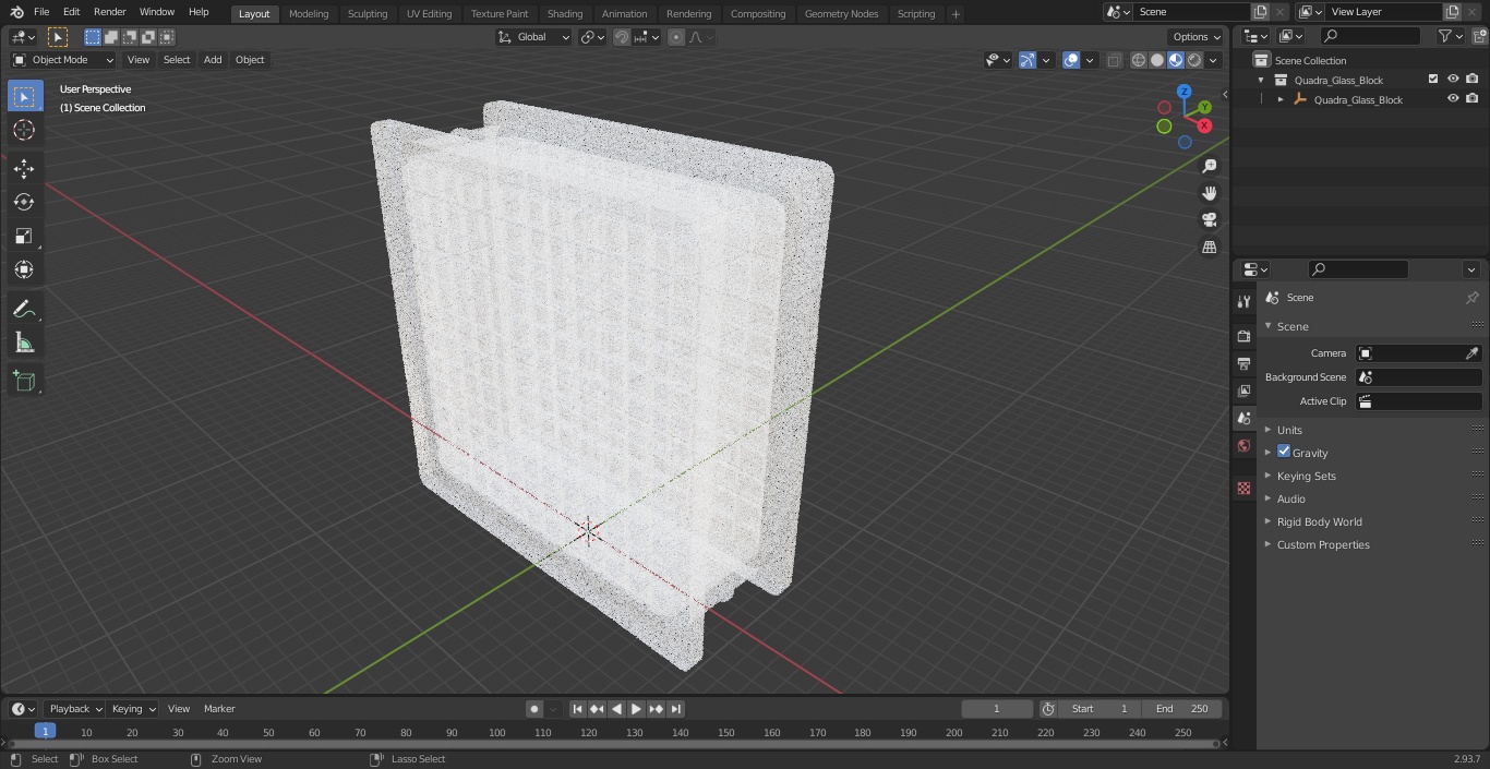 3D Quadra Glass Block model