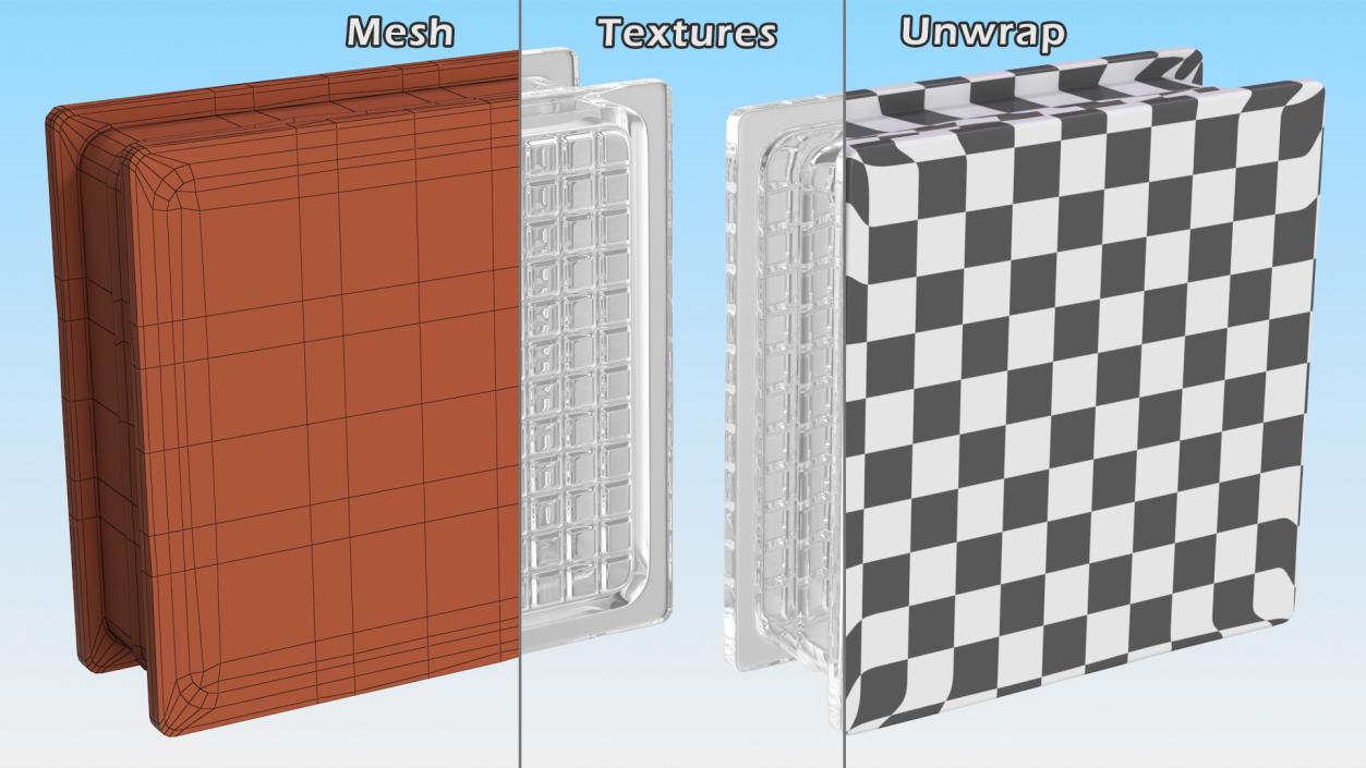 3D Quadra Glass Block model