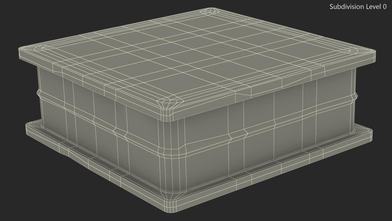 3D Quadra Glass Block model