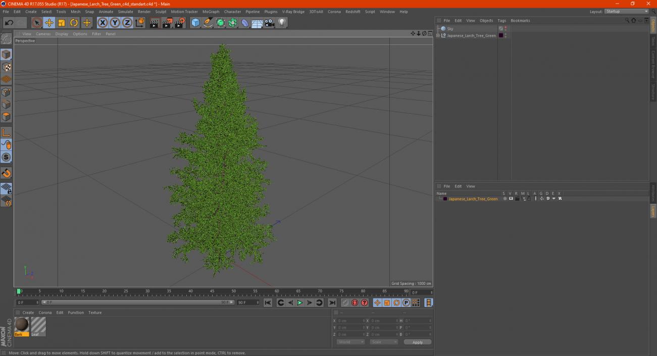 3D model Japanese Larch Tree Green