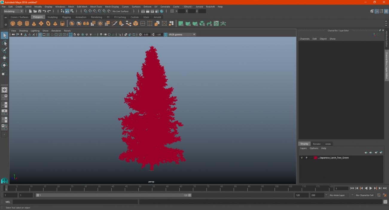 3D model Japanese Larch Tree Green