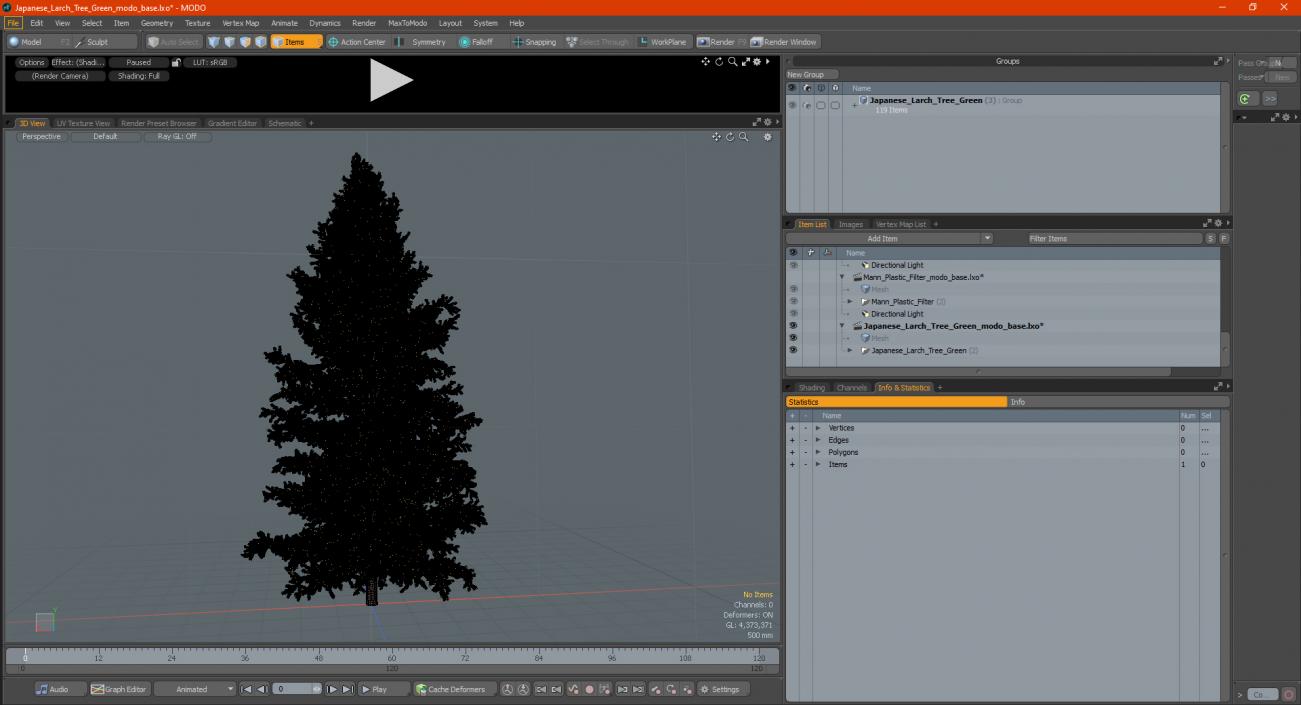 3D model Japanese Larch Tree Green