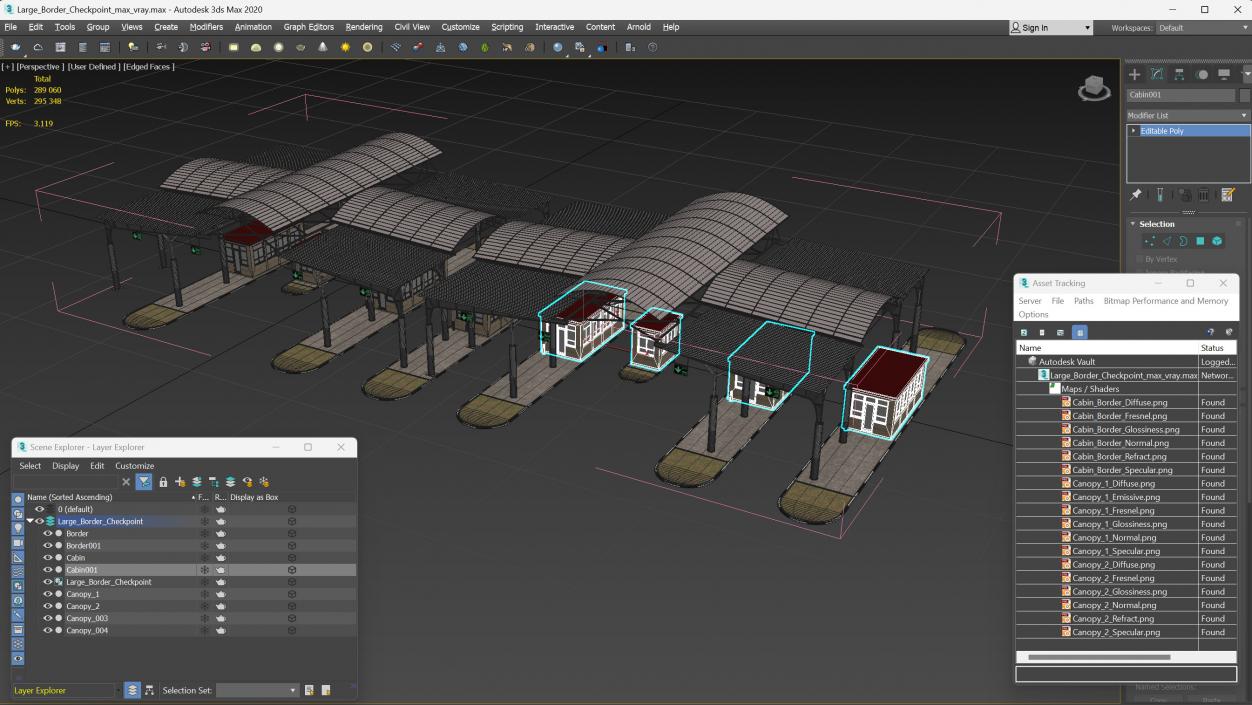 3D Large Border Checkpoint model