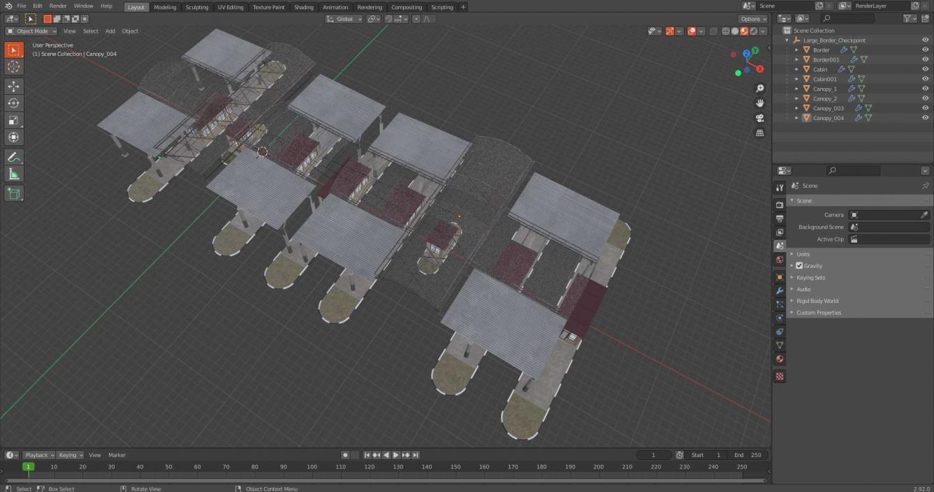 3D Large Border Checkpoint model