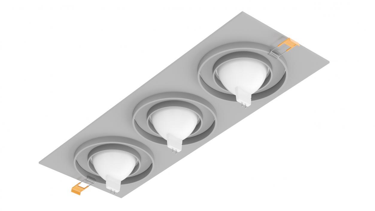 3D Modular Surface Mounted 3 Light Luminaire Gray