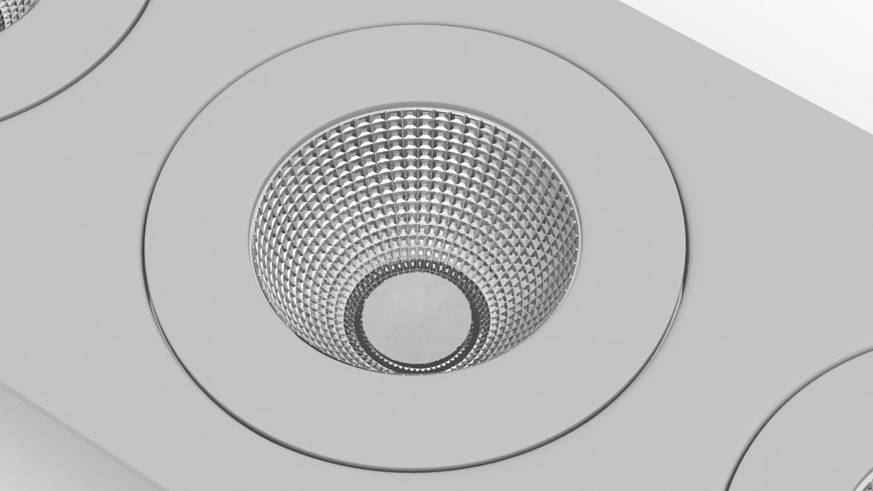 3D Modular Surface Mounted 3 Light Luminaire Gray