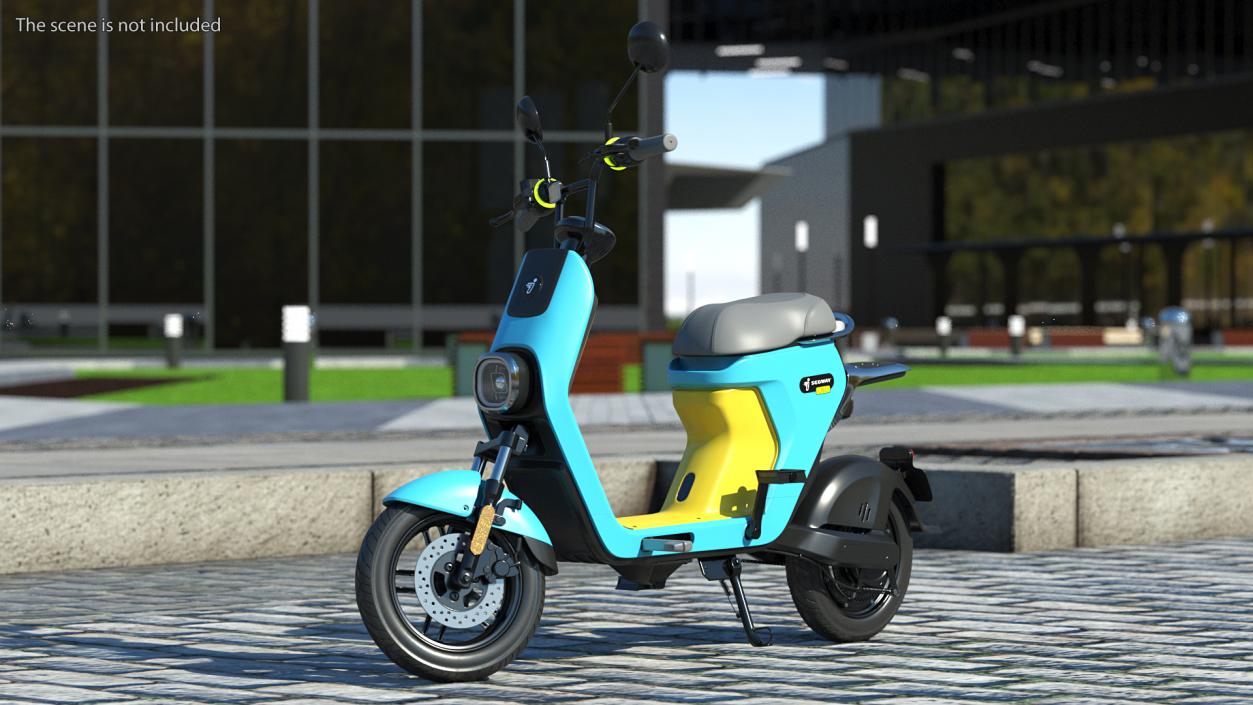 Segway eMoped C80 Blue Rigged 3D model