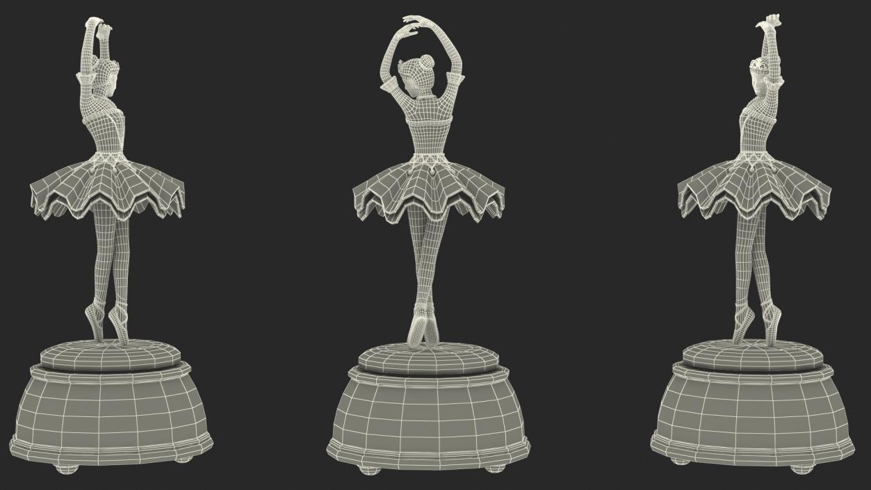 Ballerina Music Box Pink 3D model