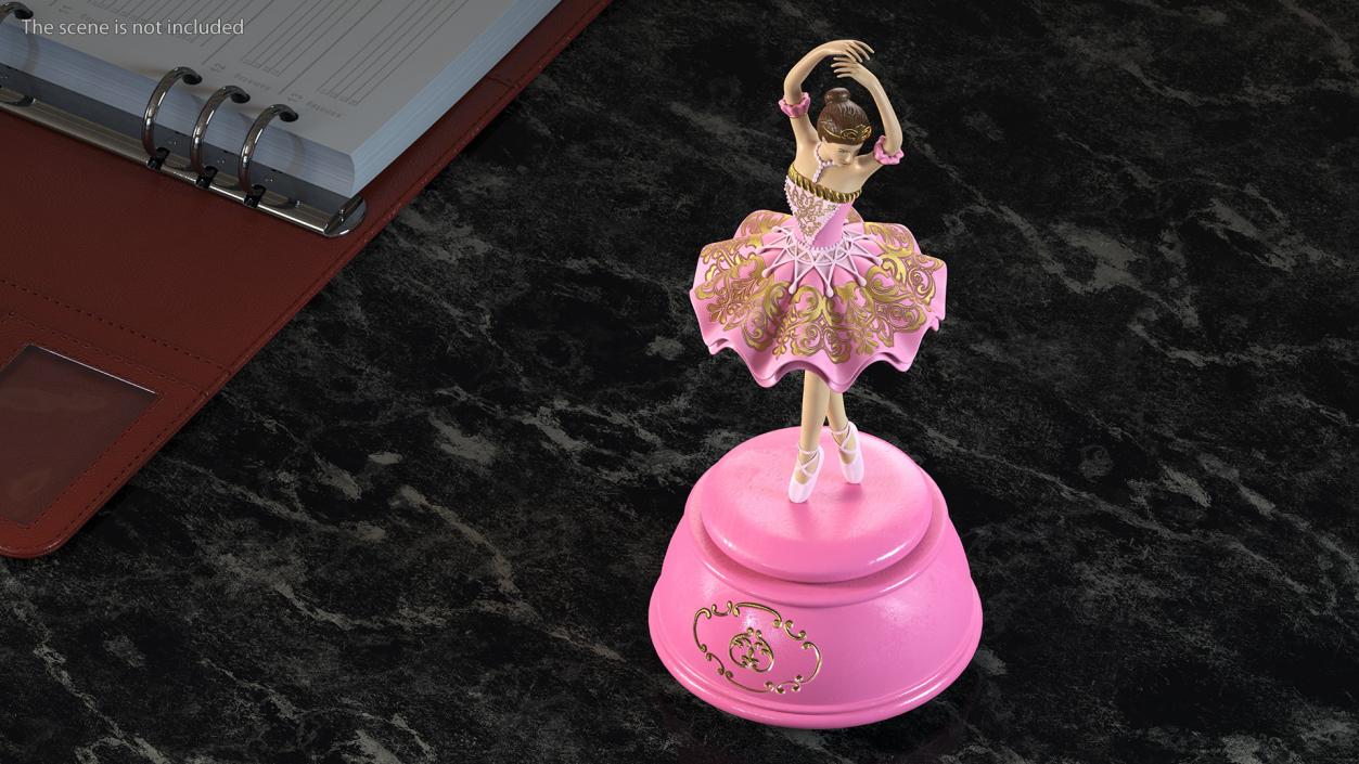 Ballerina Music Box Pink 3D model