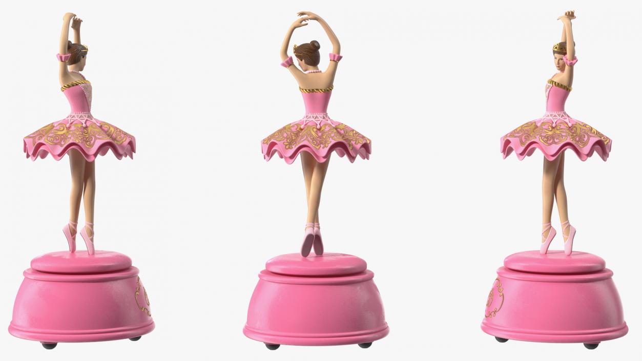 Ballerina Music Box Pink 3D model