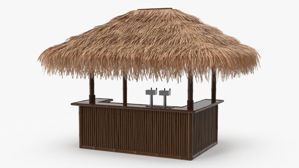 Tropical Tiki Bar with Seating Arrangement 3D