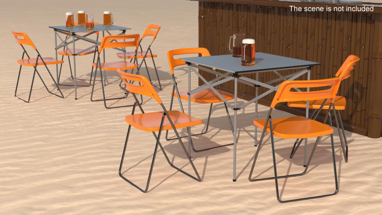 Tropical Tiki Bar with Seating Arrangement 3D