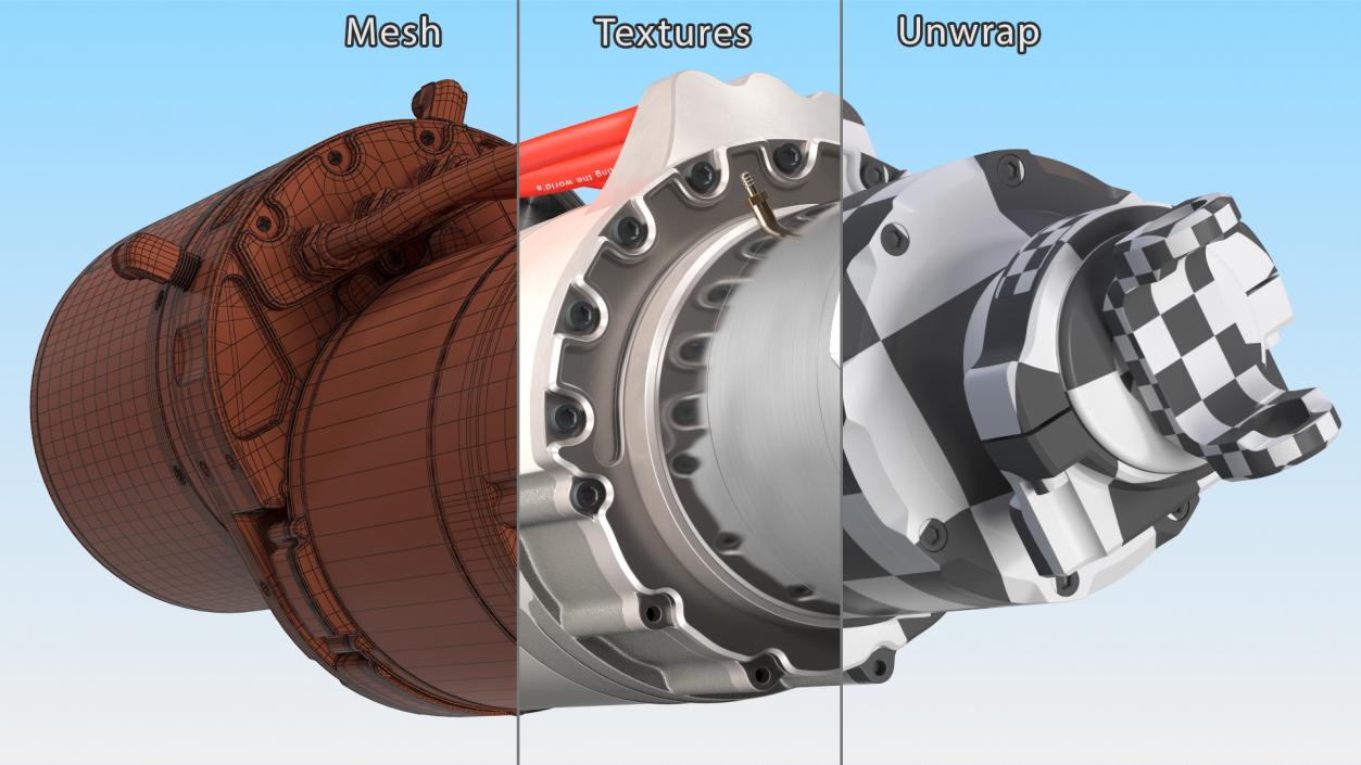 3D Tesla Electric Crate Motor