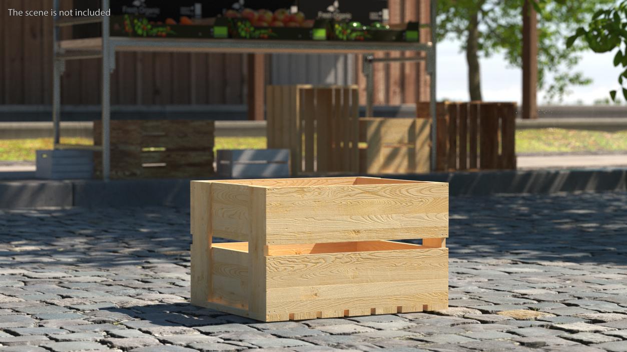 Wooden Fruit Boxes Collection 3D model