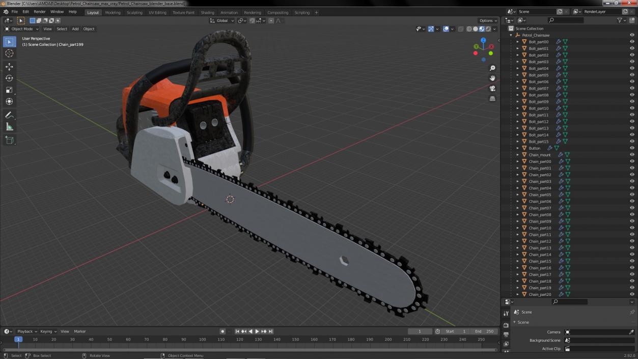 3D model Petrol Chainsaw