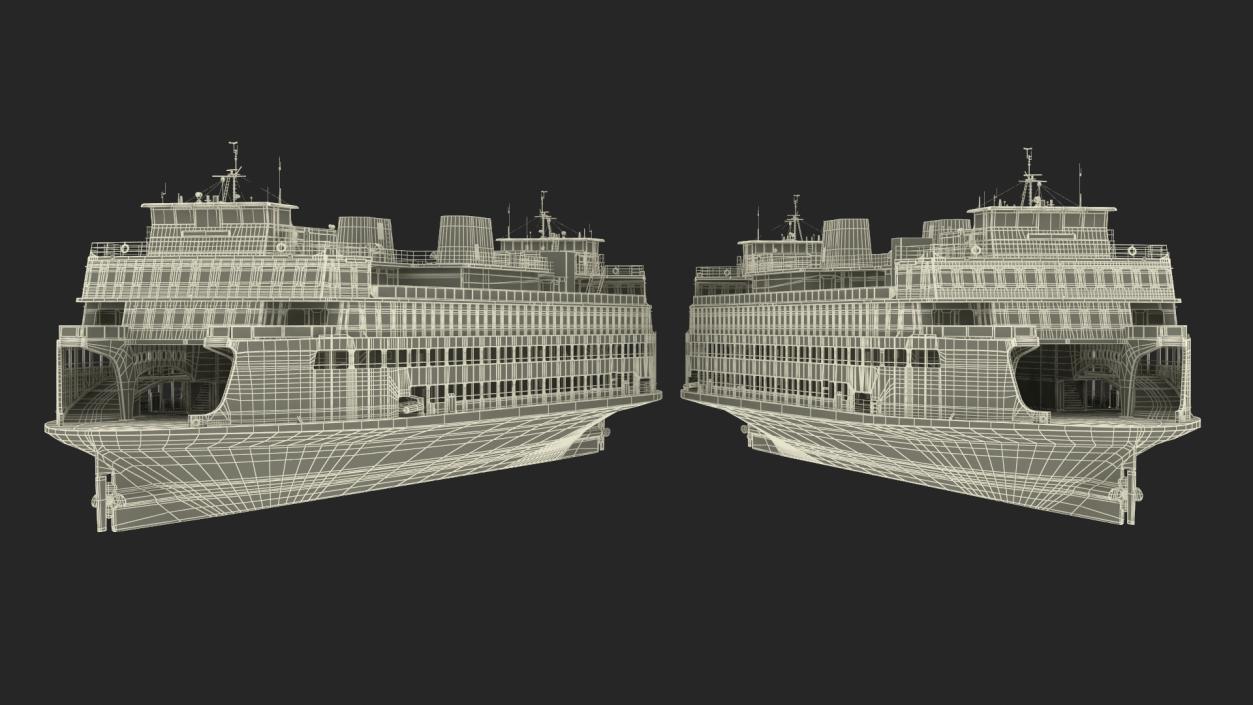 3D Large Ferry Ship