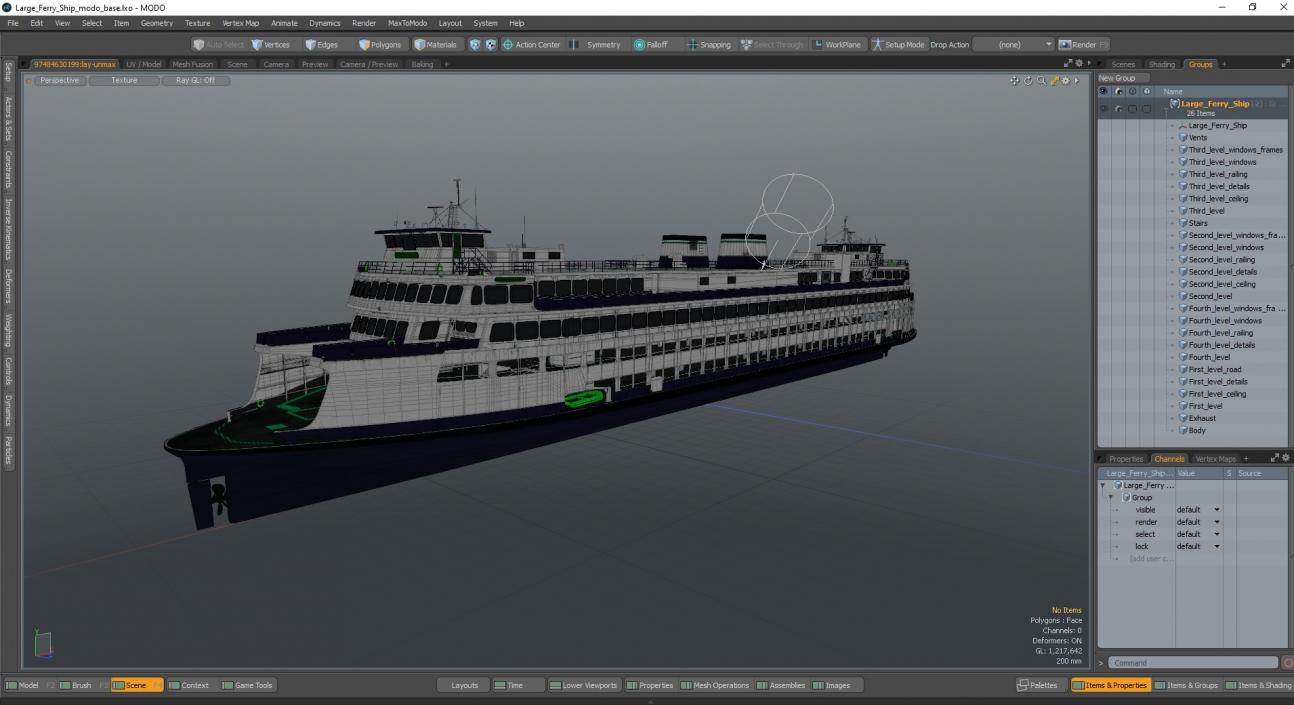 3D Large Ferry Ship