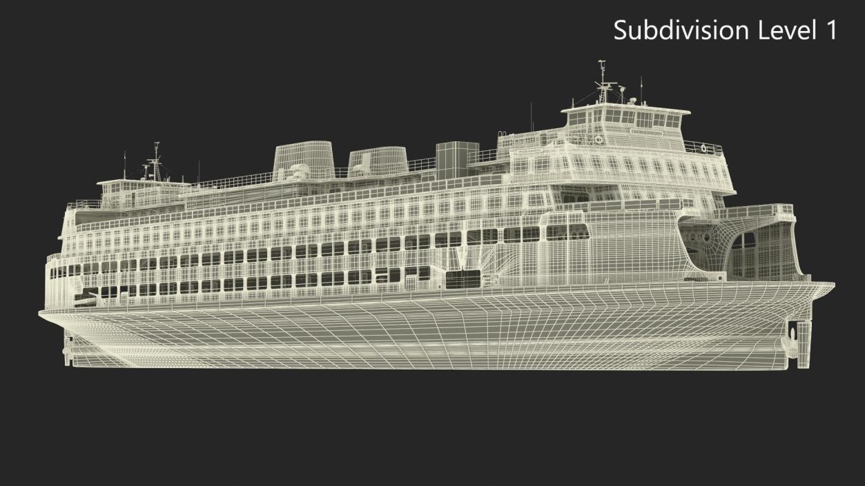 3D Large Ferry Ship