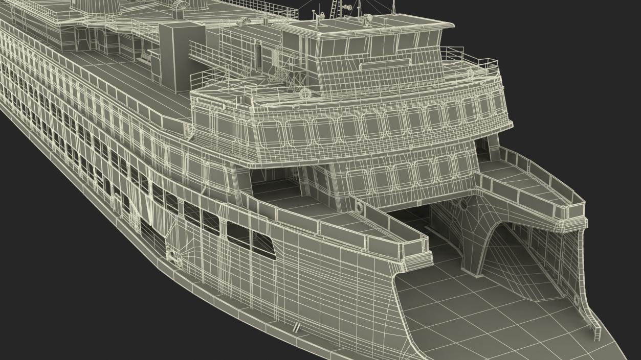 3D Large Ferry Ship