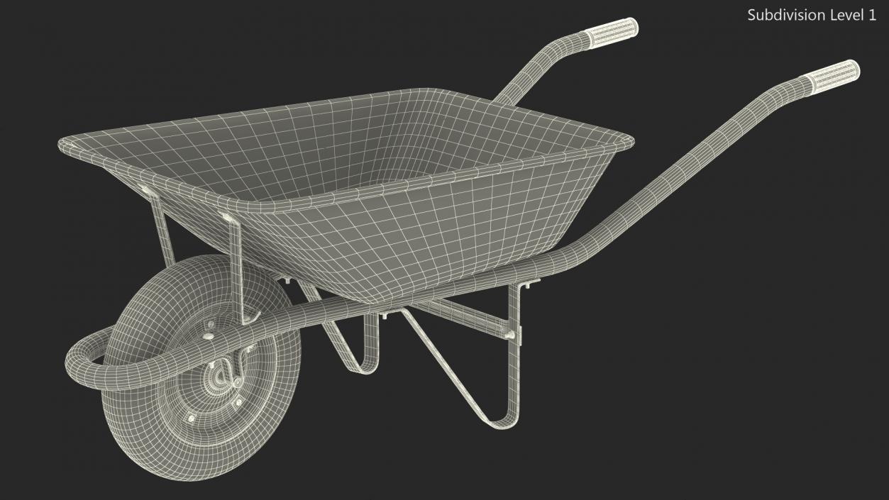 Single Wheel Construction Trolley Green 3D model