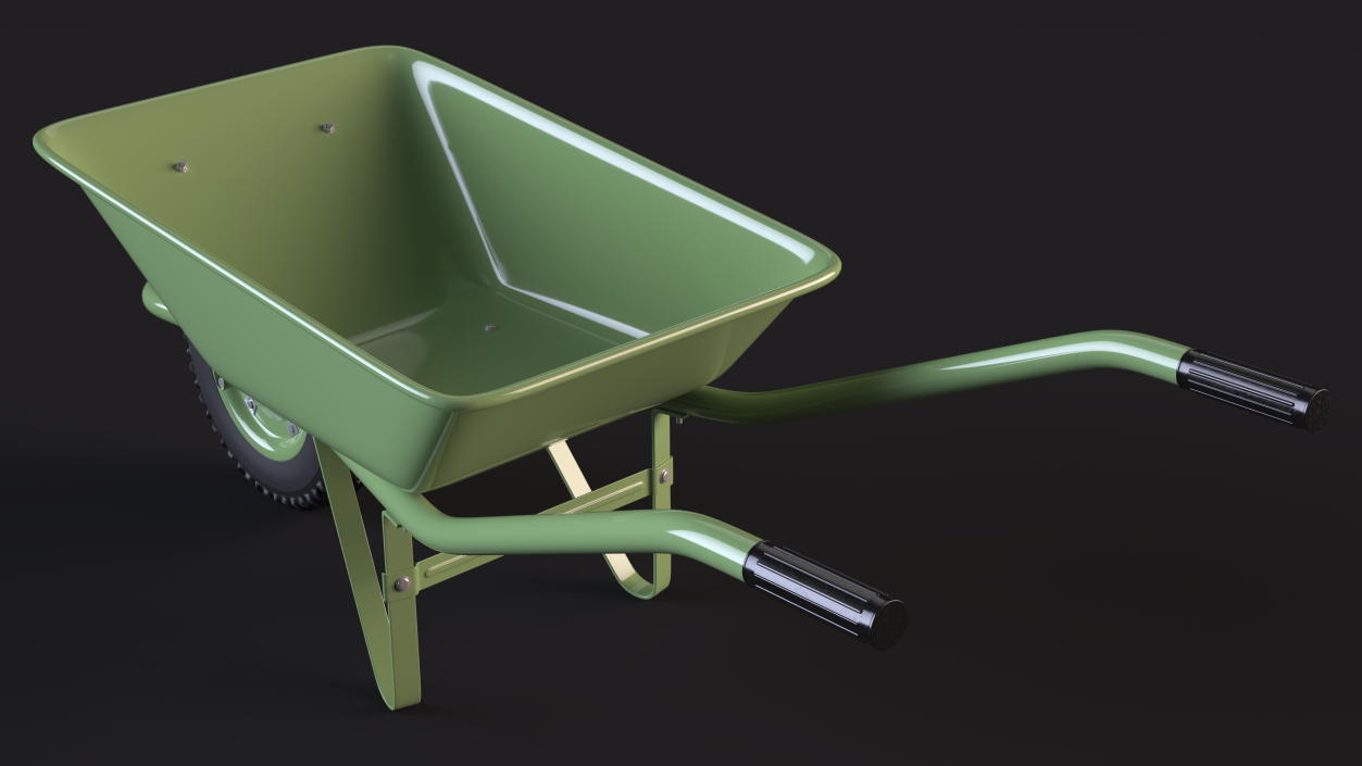 Single Wheel Construction Trolley Green 3D model