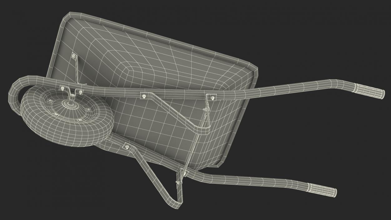 Single Wheel Construction Trolley Green 3D model