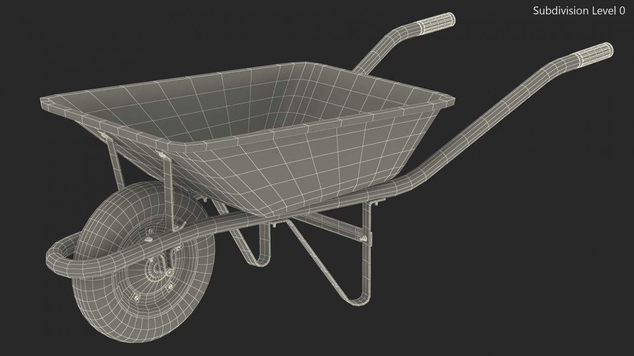 Single Wheel Construction Trolley Green 3D model