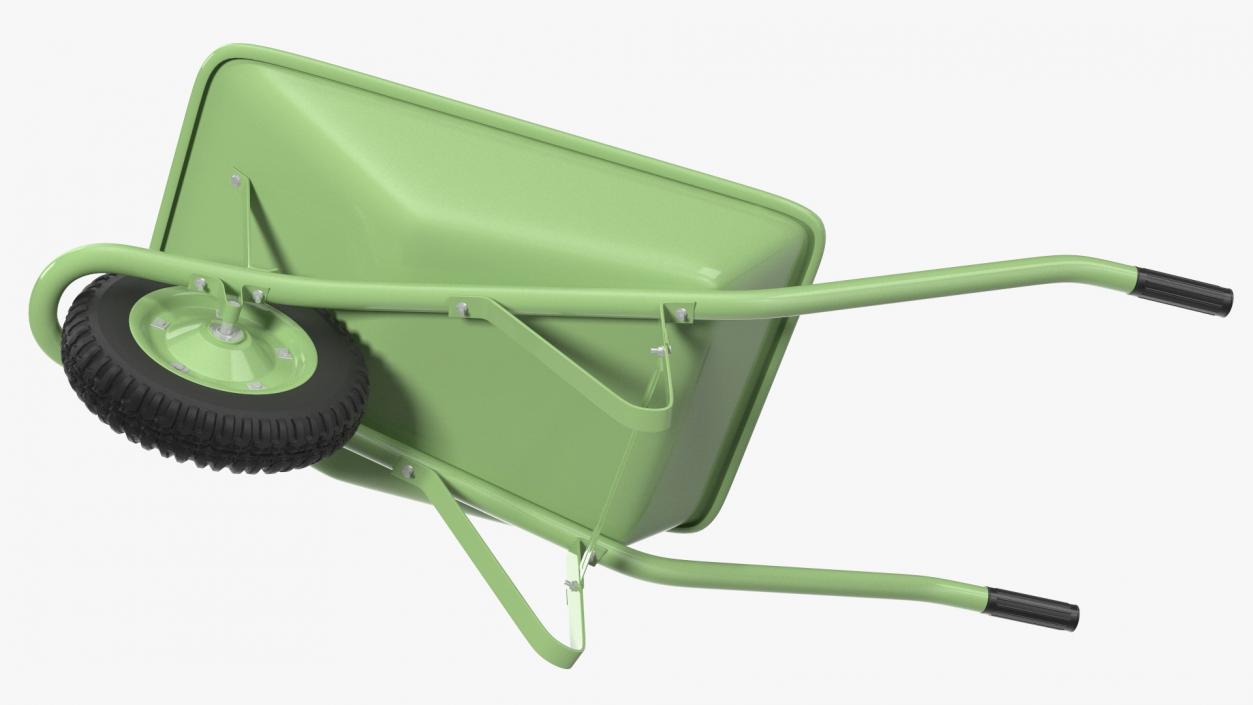 Single Wheel Construction Trolley Green 3D model