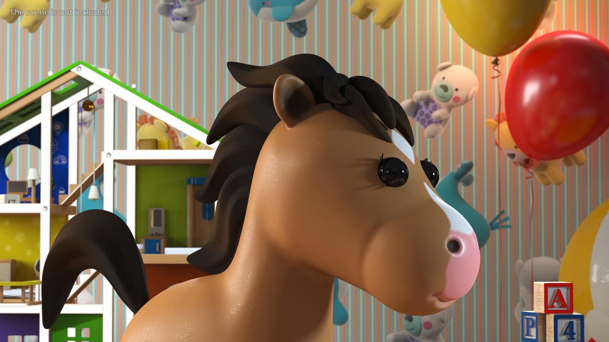 Brown Cartoon Horse 3D model