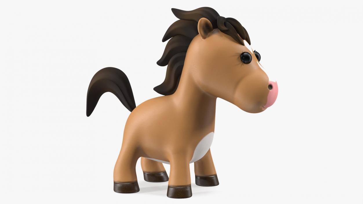 Brown Cartoon Horse 3D model