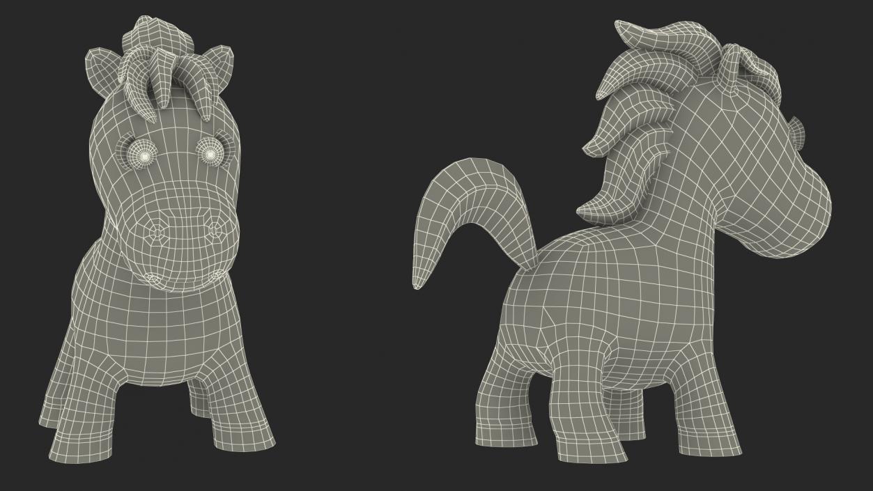 Brown Cartoon Horse 3D model