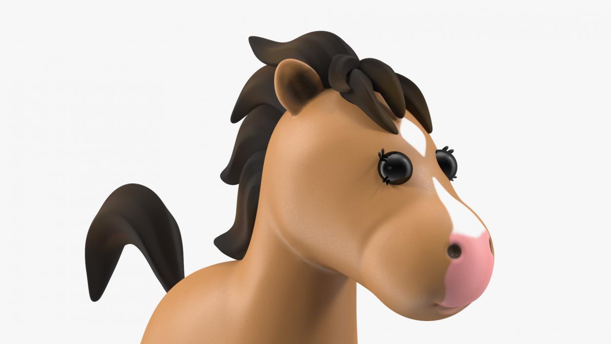 Brown Cartoon Horse 3D model