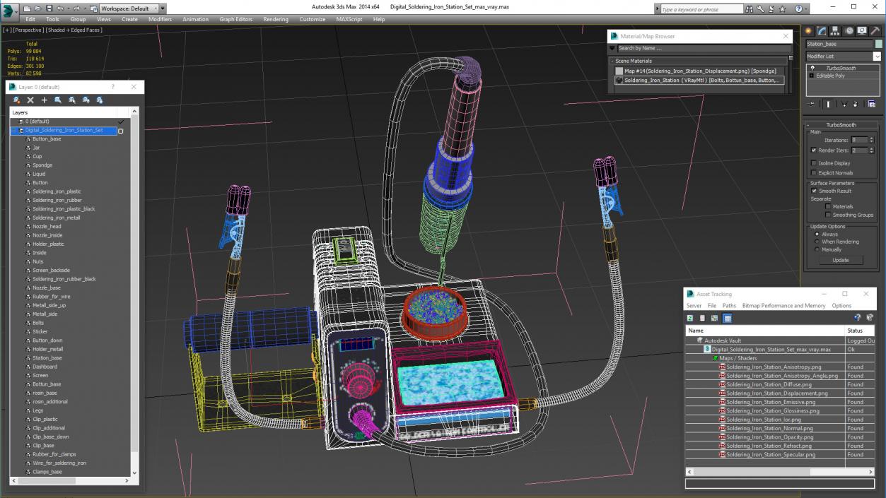 Digital Soldering Iron Station Set 3D model