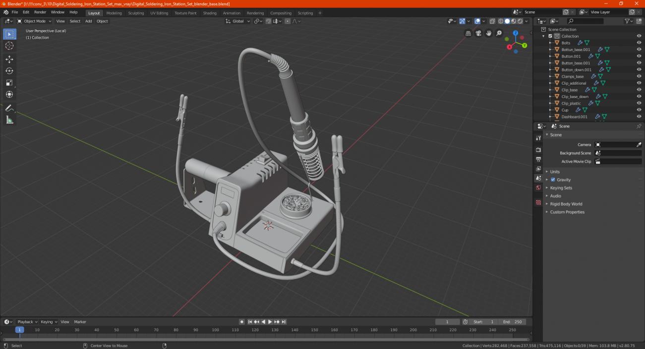 Digital Soldering Iron Station Set 3D model