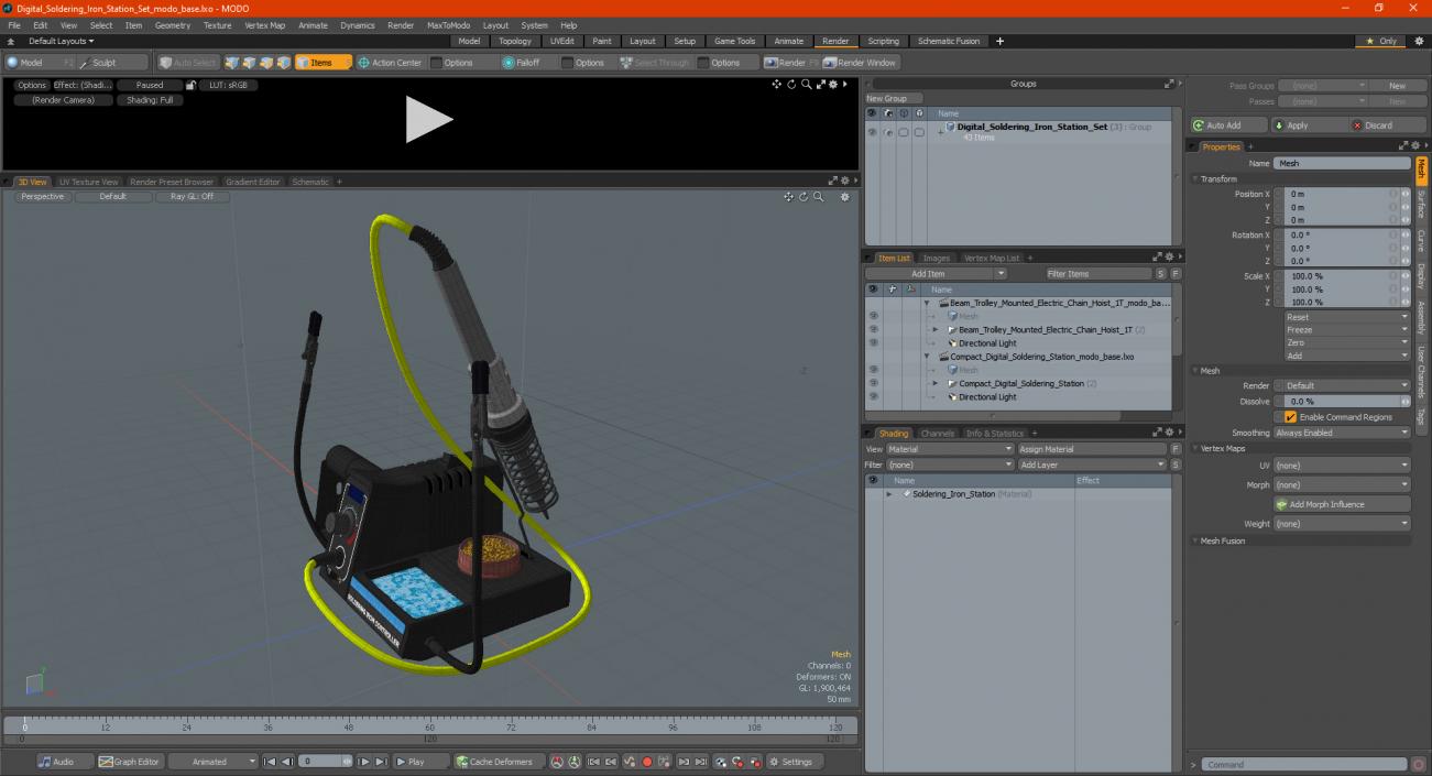 Digital Soldering Iron Station Set 3D model