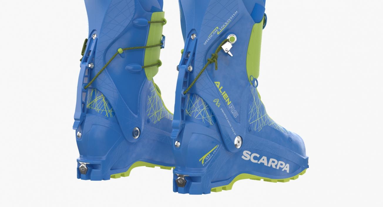 Ski Boots Blue 3D model