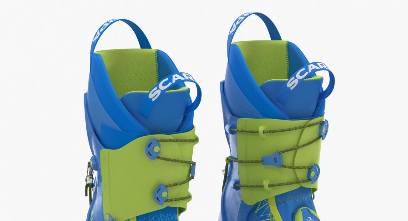 Ski Boots Blue 3D model