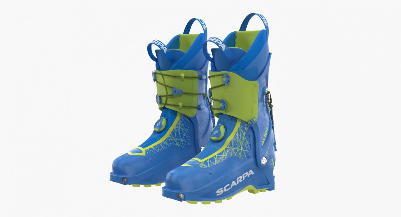 Ski Boots Blue 3D model