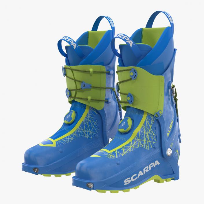 Ski Boots Blue 3D model